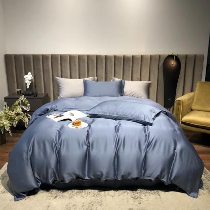 涞澳家居 2021新款60天丝纯色四件套石青