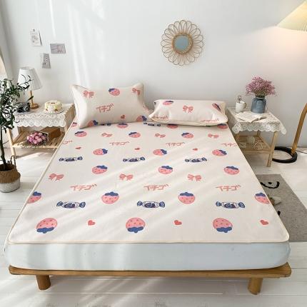 91家纺网 家纺一手货源 找家纺 懒猫 2021新款大版冰丝凉席草莓奶糖