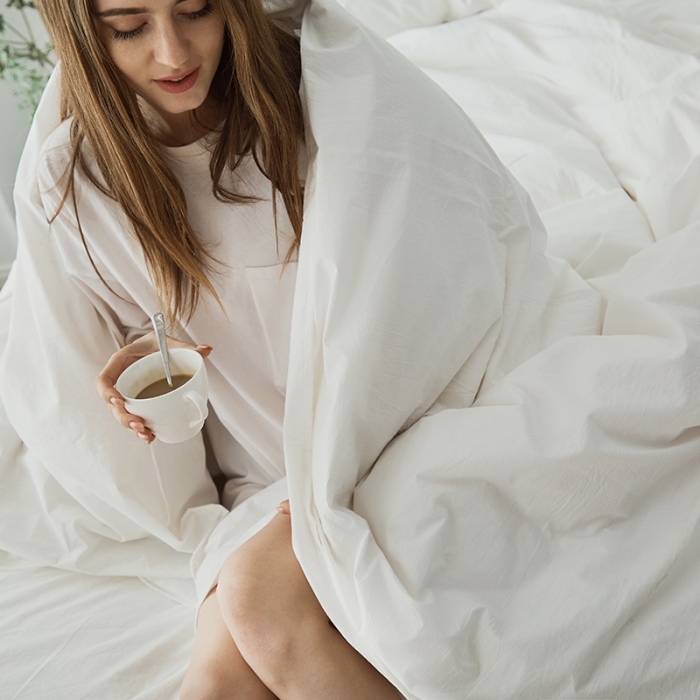 91家纺网 家纺一手货源 找家纺 涞澳家纺 2021新款60s水洗棉素色四件套 牙白