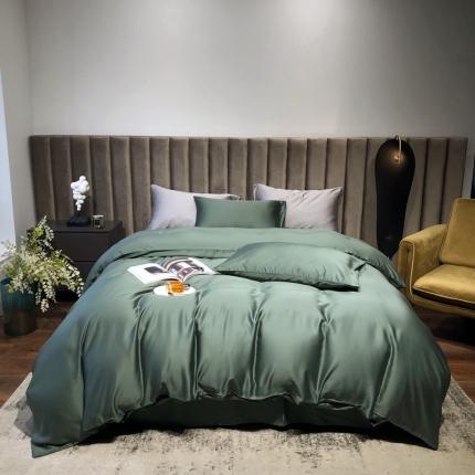 涞澳家居 2021新款60天丝纯色四件套松绿