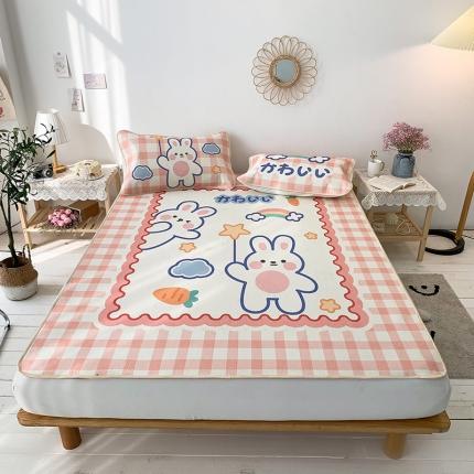 91家纺网 家纺一手货源 找家纺 懒猫 2021新款大版冰丝凉席精灵兔