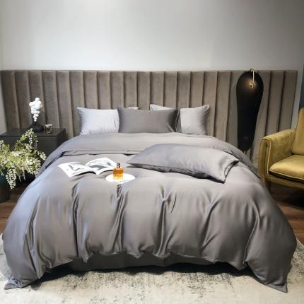 91家纺网 家纺一手货源 找家纺 涞澳家居 2021新款60天丝纯色四件套玄灰