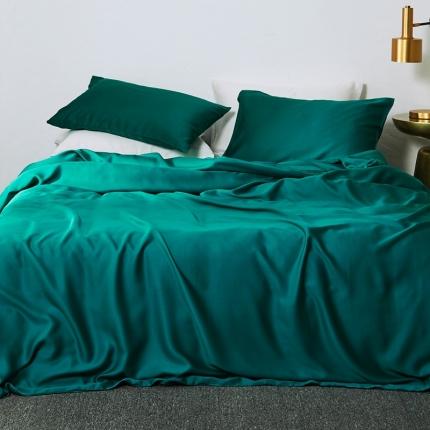 91家纺网 家纺一手货源 找家纺 涞澳家居 2021新款60天丝纯色四件套翠青