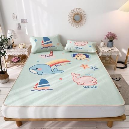 91家纺网 家纺一手货源 找家纺 懒猫 2021新款大版冰丝凉席趣味海洋