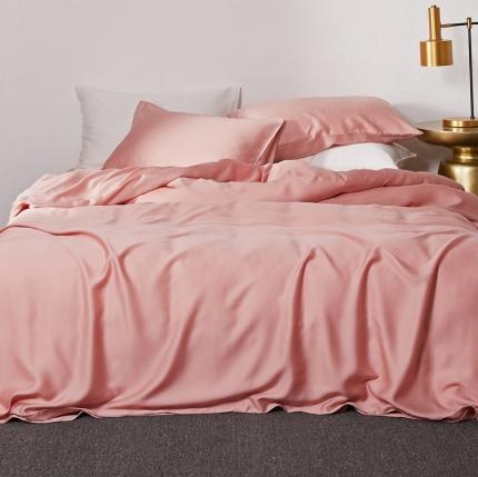 91家纺网 家纺一手货源 找家纺 涞澳家居 2021新款60天丝纯色四件套藕红