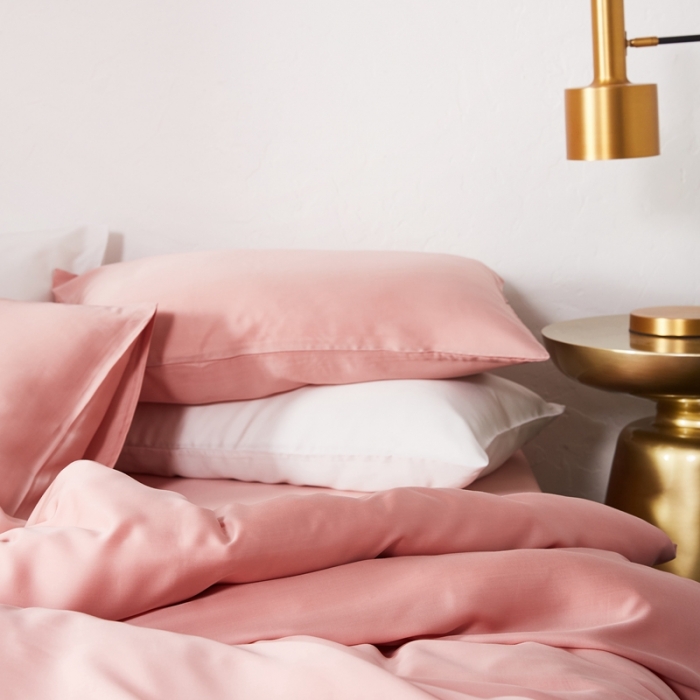 91家纺网 家纺一手货源 找家纺 涞澳家居 2021新款60天丝纯色四件套藕红