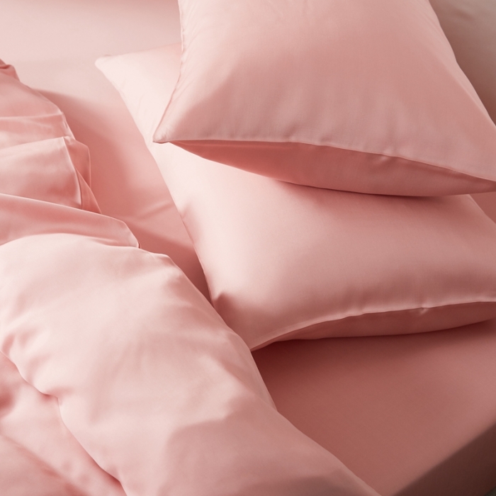 91家纺网 家纺一手货源 找家纺 涞澳家居 2021新款60天丝纯色四件套藕红