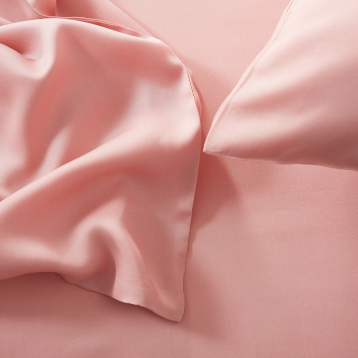 91家纺网 家纺一手货源 找家纺 涞澳家居 2021新款60天丝纯色四件套藕红