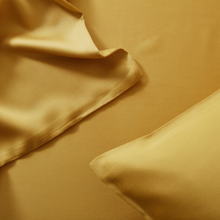 91家纺网 家纺一手货源 找家纺 涞澳家居 2021新款60天丝纯色四件套秋黄