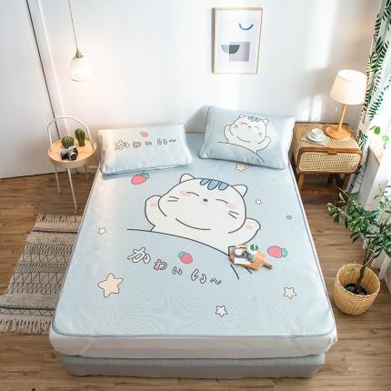 91家纺网 家纺一手货源 找家纺 懒猫 2021新款大版冰丝凉席小懒猫