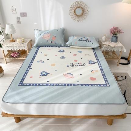 91家纺网 家纺一手货源 找家纺 懒猫 2021新款大版冰丝凉席星球幻想