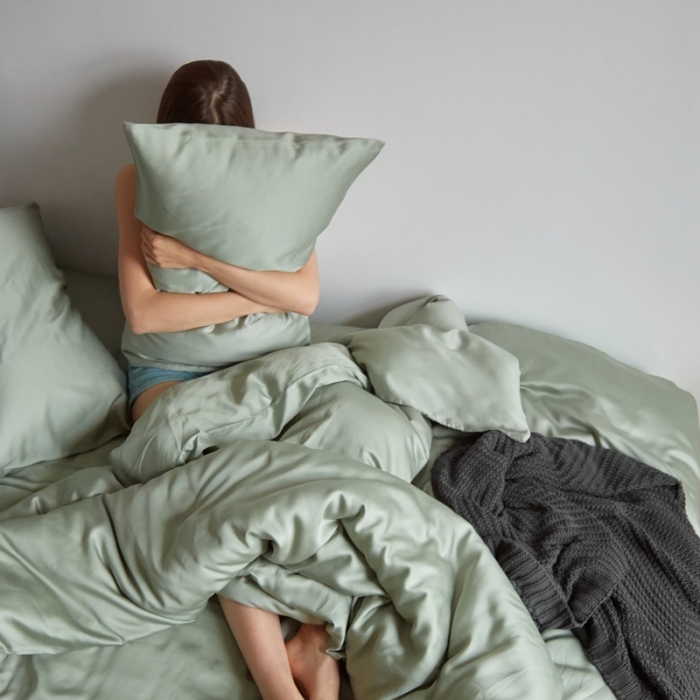 91家纺网 家纺一手货源 找家纺 涞澳家居 2021新款60天丝纯色四件套雅绿