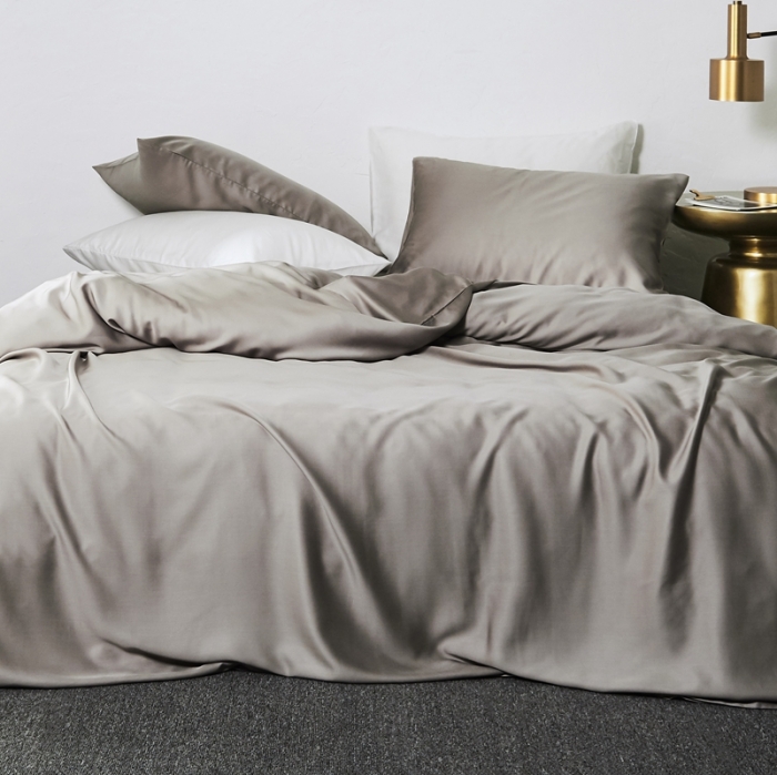 91家纺网 家纺一手货源 找家纺 涞澳家居 2021新款60天丝纯色四件套竹卡