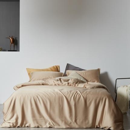 91家纺网 家纺一手货源 找家纺 涞澳家居 2021新款60天丝纯色四件套棕卡