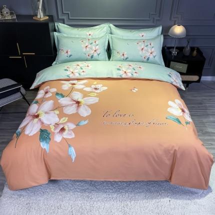 91家纺网 家纺一手货源 找家纺 （总）金爱家 2021新款全棉活性花卉系列四件套