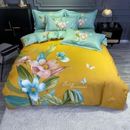 金爱家 2021新款全棉活性花卉系列四件套 芳泽