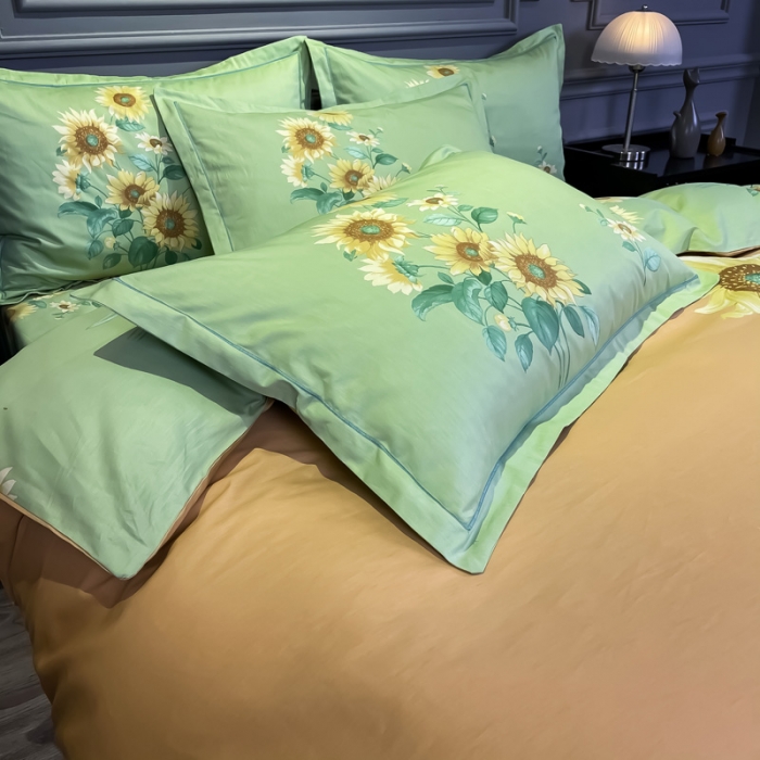 91家纺网 家纺一手货源 找家纺 金爱家 2021新款全棉活性花卉系列四件套 滤光