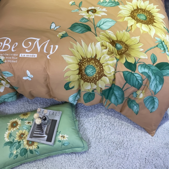 91家纺网 家纺一手货源 找家纺 金爱家 2021新款全棉活性花卉系列四件套 滤光