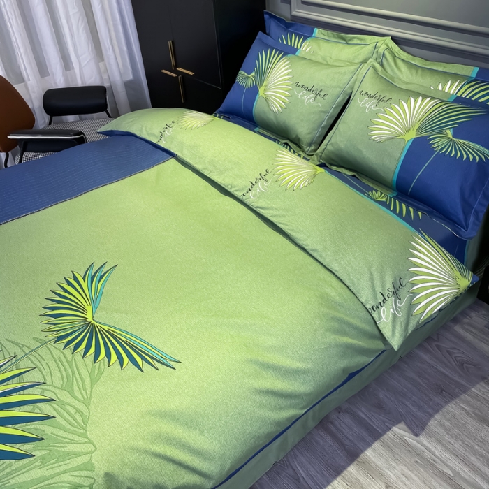 91家纺网 家纺一手货源 找家纺 金爱家 2021新款全棉活性花卉系列四件套 沐光