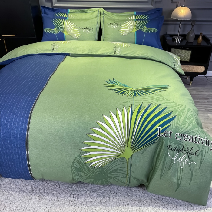 91家纺网 家纺一手货源 找家纺 金爱家 2021新款全棉活性花卉系列四件套 沐光