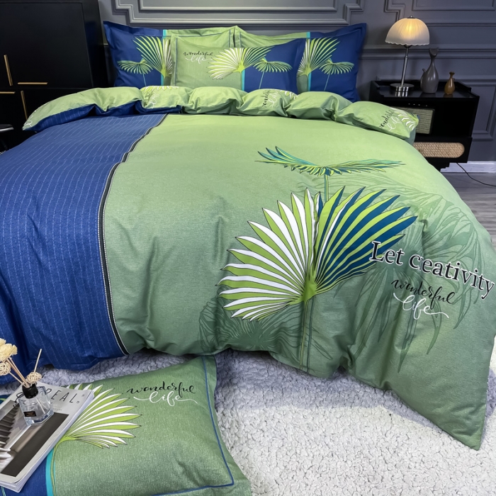 91家纺网 家纺一手货源 找家纺 金爱家 2021新款全棉活性花卉系列四件套 沐光