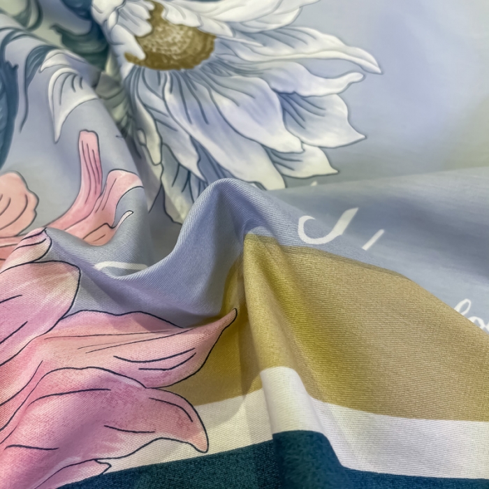 91家纺网 家纺一手货源 找家纺 金爱家 2021新款全棉活性花卉系列四件套 普兰