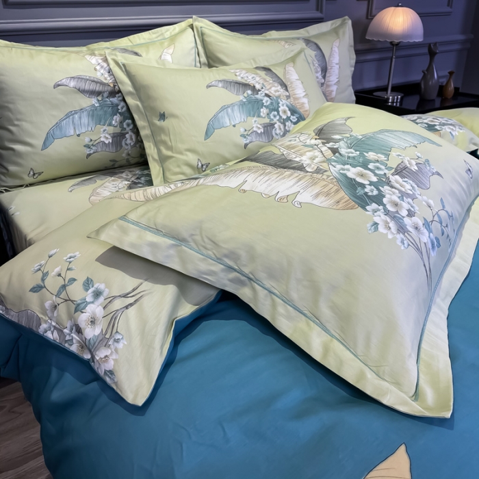 91家纺网 家纺一手货源 找家纺 金爱家 2021新款全棉活性花卉系列四件套 馨雅