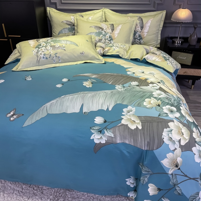 91家纺网 家纺一手货源 找家纺 金爱家 2021新款全棉活性花卉系列四件套 馨雅