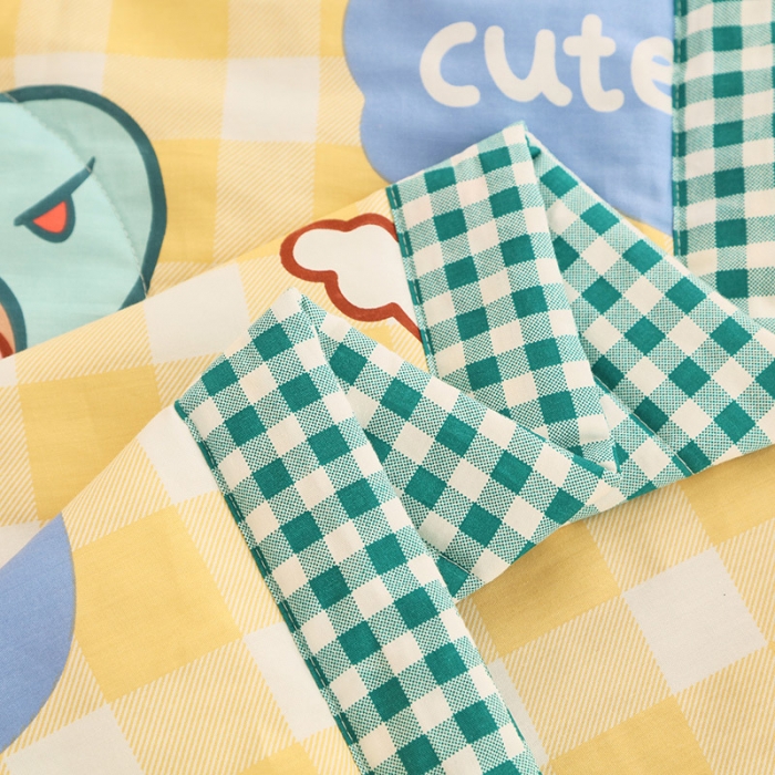 91家纺网 家纺一手货源 找家纺 莱宁被业 2022新款纯棉抗菌夏凉被全棉夏被四件套 春田花花