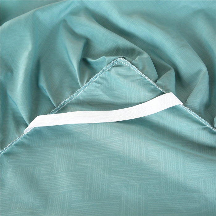 91家纺网 家纺一手货源 找家纺 乐逸家纺 2023新款3D压花床裙三件套 薄荷绿