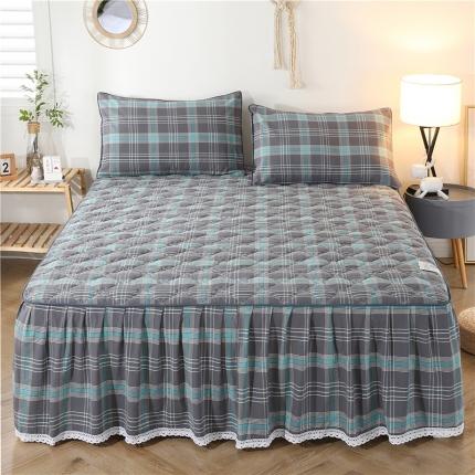 91家纺网 家纺一手货源 找家纺 （总）乐逸 2025新品日式全棉色织水洗棉夹棉床裙