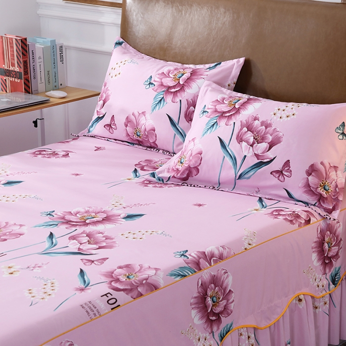 91家纺网 家纺一手货源 找家纺 笠裙家纺 韩版公主风床裙防滑SS床裙床罩 花韵佳人