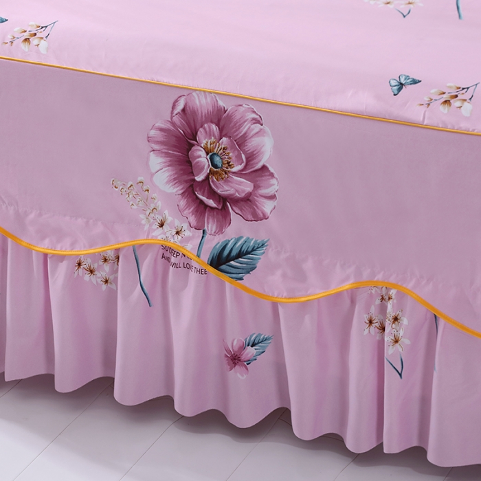 91家纺网 家纺一手货源 找家纺 笠裙家纺 韩版公主风床裙防滑SS床裙床罩 花韵佳人