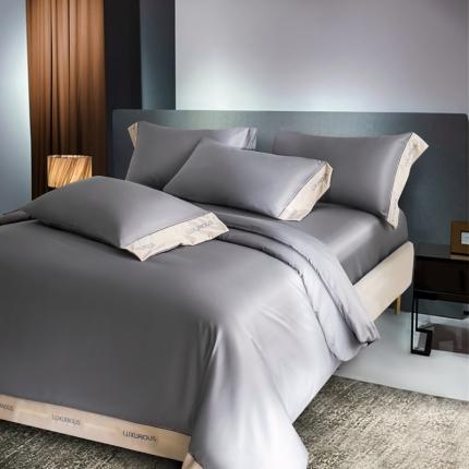 91家纺网 家纺一手货源 找家纺 （总）米奈 2024新款水洗真丝贴边绣花四件套有质检报告奈利