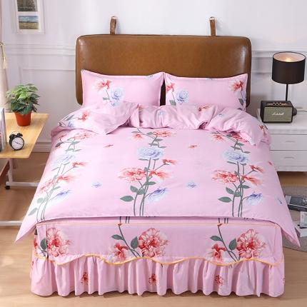 91家纺网 家纺一手货源 找家纺 （总）笠裙家纺 新款韩版公主风床裙四件套韩版磨毛四件套