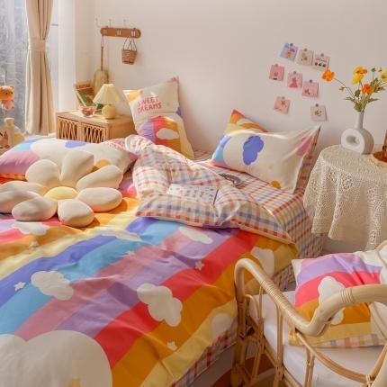 眠屿家纺 2021新款全棉印花四件套 彩虹梦境