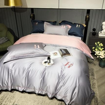 涞澳家纺 2021新款100支工艺四件套-赫本 赫本-银