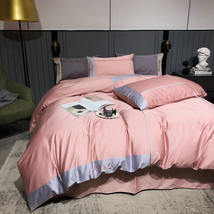 91家纺网 家纺一手货源 找家纺 涞澳家纺 2021新款100支工艺四件套-美妙 美妙-粉