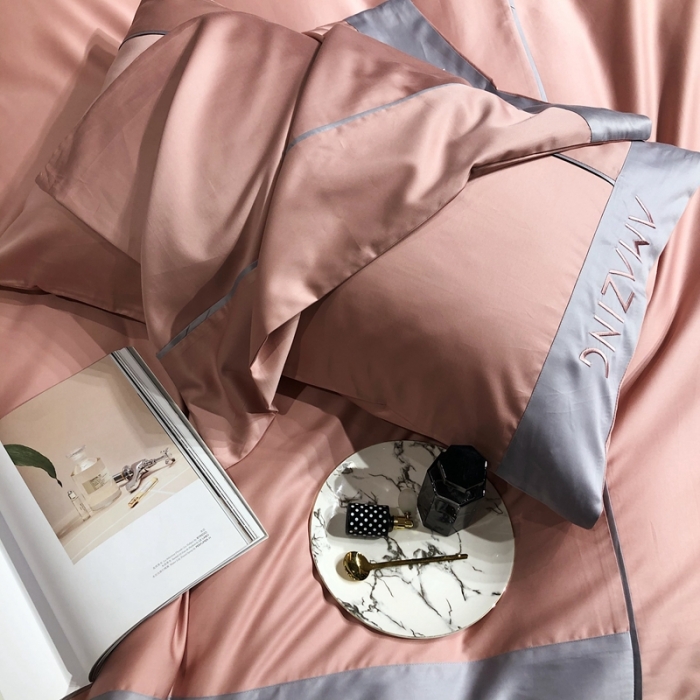 91家纺网 家纺一手货源 找家纺 涞澳家纺 2021新款100支工艺四件套-美妙 美妙-粉