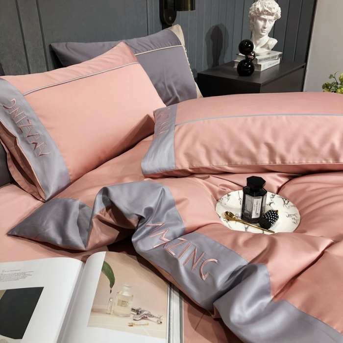 91家纺网 家纺一手货源 找家纺 涞澳家纺 2021新款100支工艺四件套-美妙 美妙-粉