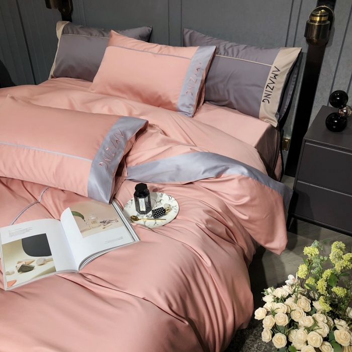 91家纺网 家纺一手货源 找家纺 涞澳家纺 2021新款100支工艺四件套-美妙 美妙-粉