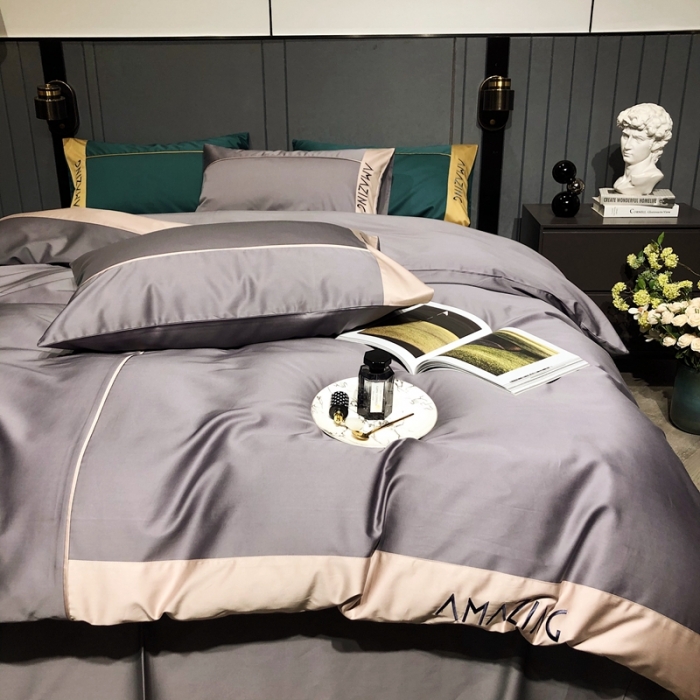 91家纺网 家纺一手货源 找家纺 涞澳家纺 2021新款100支工艺四件套-美妙 美妙-灰