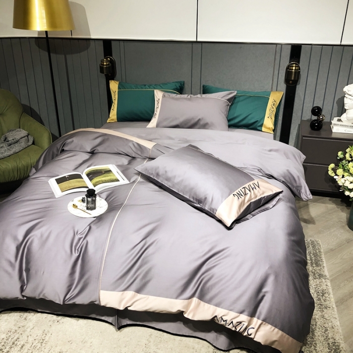 91家纺网 家纺一手货源 找家纺 涞澳家纺 2021新款100支工艺四件套-美妙 美妙-灰