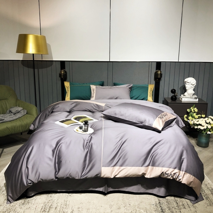 91家纺网 家纺一手货源 找家纺 涞澳家纺 2021新款100支工艺四件套-美妙 美妙-灰