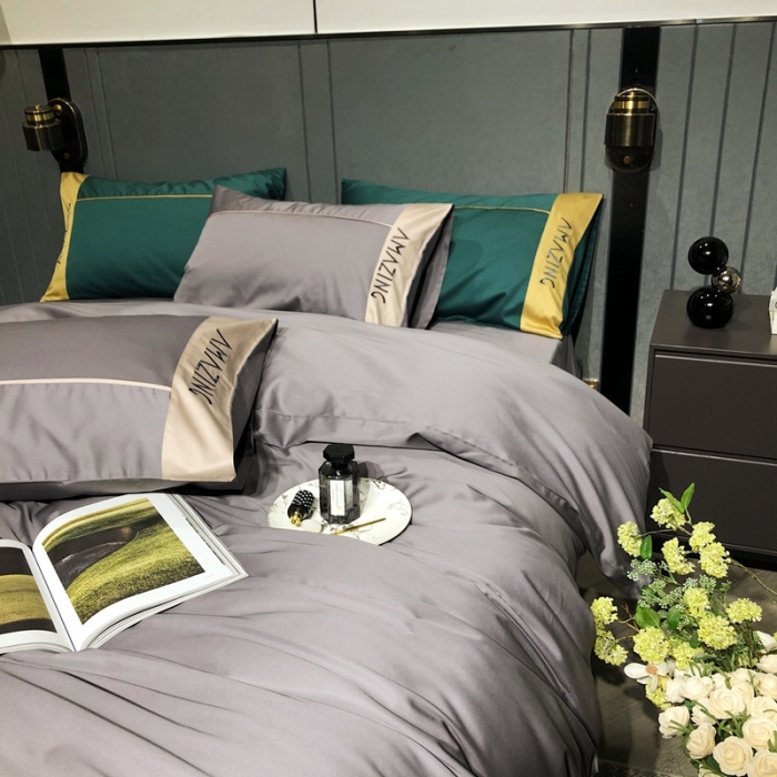 91家纺网 家纺一手货源 找家纺 涞澳家纺 2021新款100支工艺四件套-美妙 美妙-灰