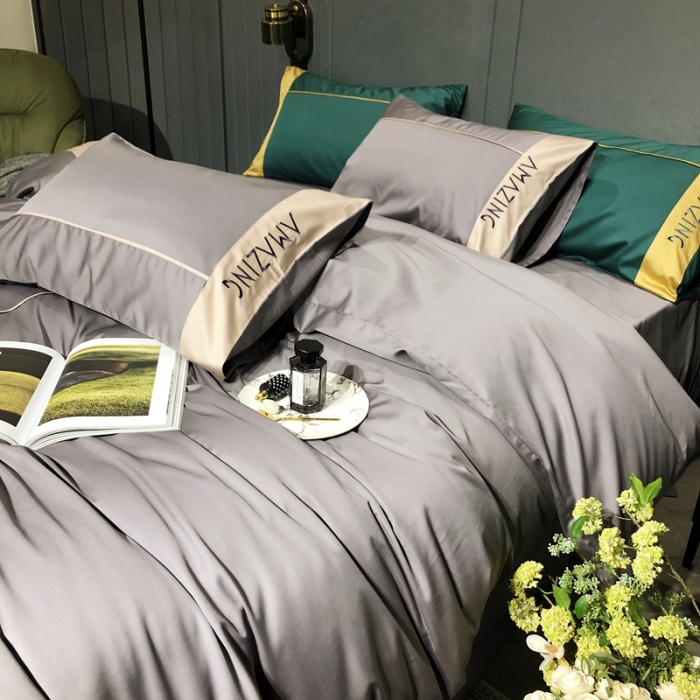 91家纺网 家纺一手货源 找家纺 涞澳家纺 2021新款100支工艺四件套-美妙 美妙-灰