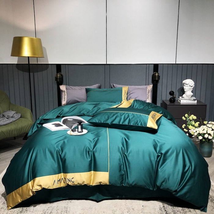 91家纺网 家纺一手货源 找家纺 涞澳家纺 2021新款100支工艺四件套-美妙 美妙-绿