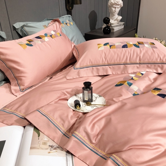 91家纺网 家纺一手货源 找家纺 涞澳家纺 2021新款100支工艺四件套-温迪 温迪-粉