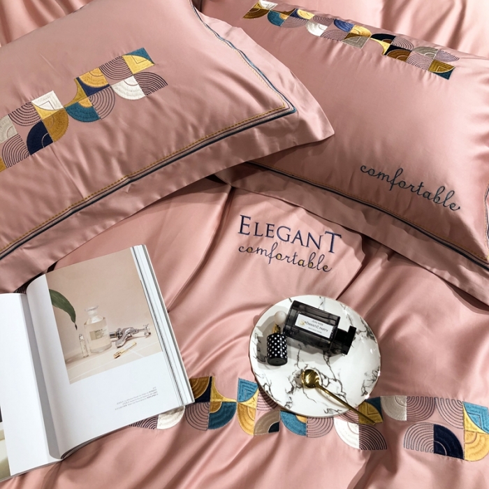 91家纺网 家纺一手货源 找家纺 涞澳家纺 2021新款100支工艺四件套-温迪 温迪-粉