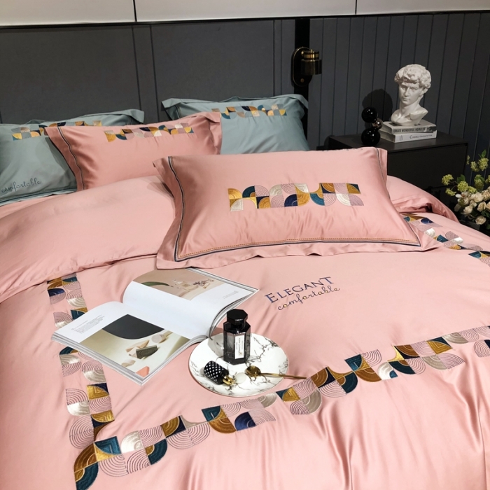 91家纺网 家纺一手货源 找家纺 涞澳家纺 2021新款100支工艺四件套-温迪 温迪-粉